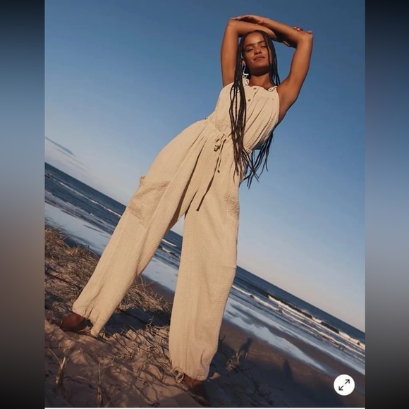 Free People Pants - Free People Off The Grid Jumpsuit One-Piece Waffle-Knit Cotton Romper Oxide XS
